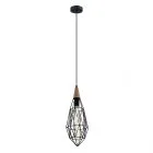 Maelle, retro lampa wisząca, czarna, E27, MDM-2595/1S BK